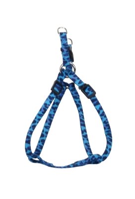 Coastal Pet Li'l Pals Comfort Wrap Adjustable Dog Harness - Blue Leopard - 3/8-in x 8-14-in