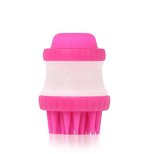 ScrubBuster Silicone Dog Washing Brush - Built-in Shampoo Reservoir - Pink