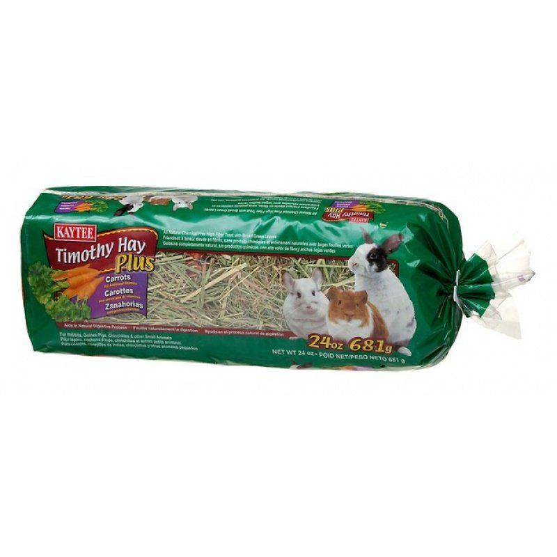 Kaytee Timothy Hay with Carrots, Small Animal Food, 24 oz