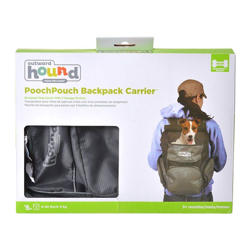 Outward Hound PoochPouch Backpack Small Dog Carrier - Grey (Up to 20 lbs)
