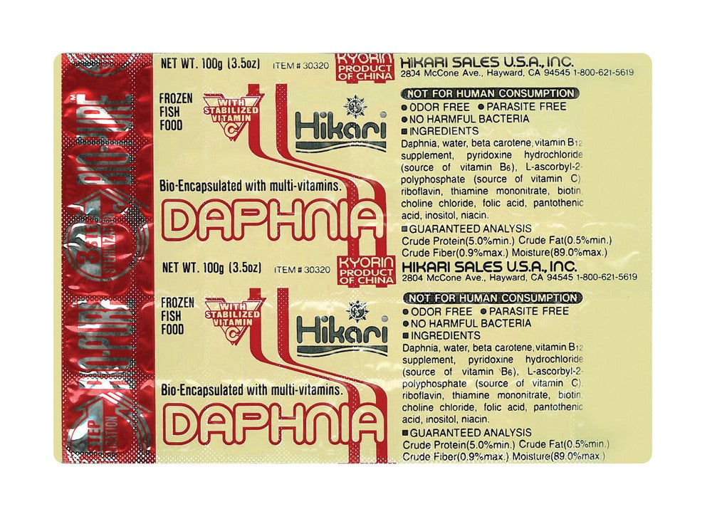 Hikari Bio-Pure Frozen Daphnia Fish Food - 3.5 oz (40 Cubes) Fry & Small Fish
