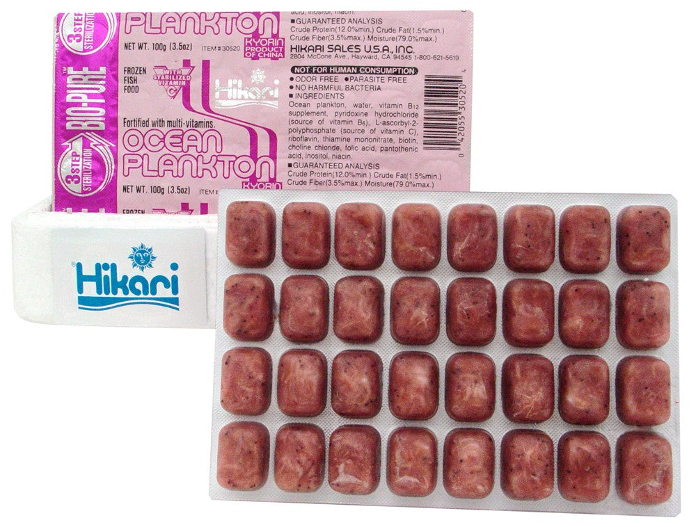 Hikari Bio-Pure Frozen Ocean Plankton Fish Food Cube Pack 3.5oz