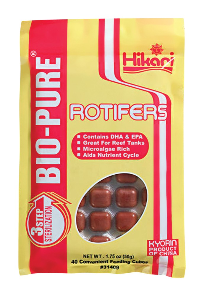 Hikari Bio-Pure Frozen Rotifers - Cubes - 1.75 oz - Fish Food for Fry and Reef Aquariums