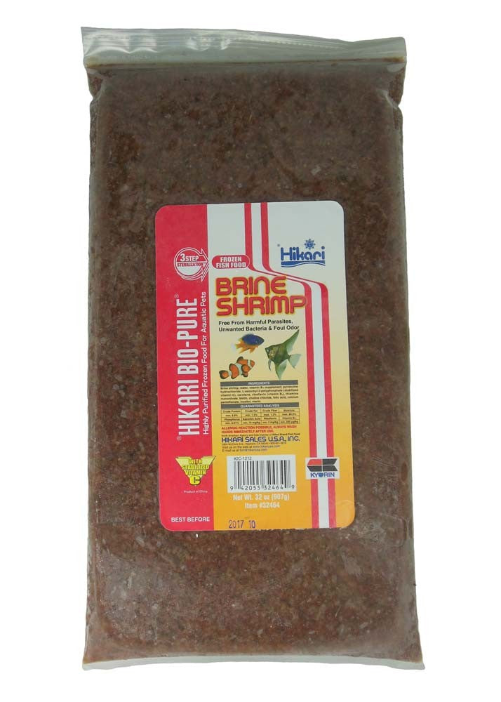 Hikari Frozen Brine Shrimp 32oz Flat Pack - Bio-Pure Freshwater & Saltwater Fish Food