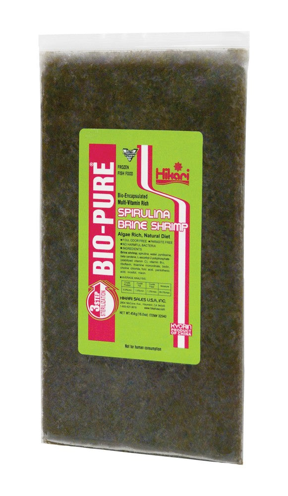 Hikari Bio-Pure Frozen Spirulina Brine Shrimp 16oz Flat Pack - Fish Food