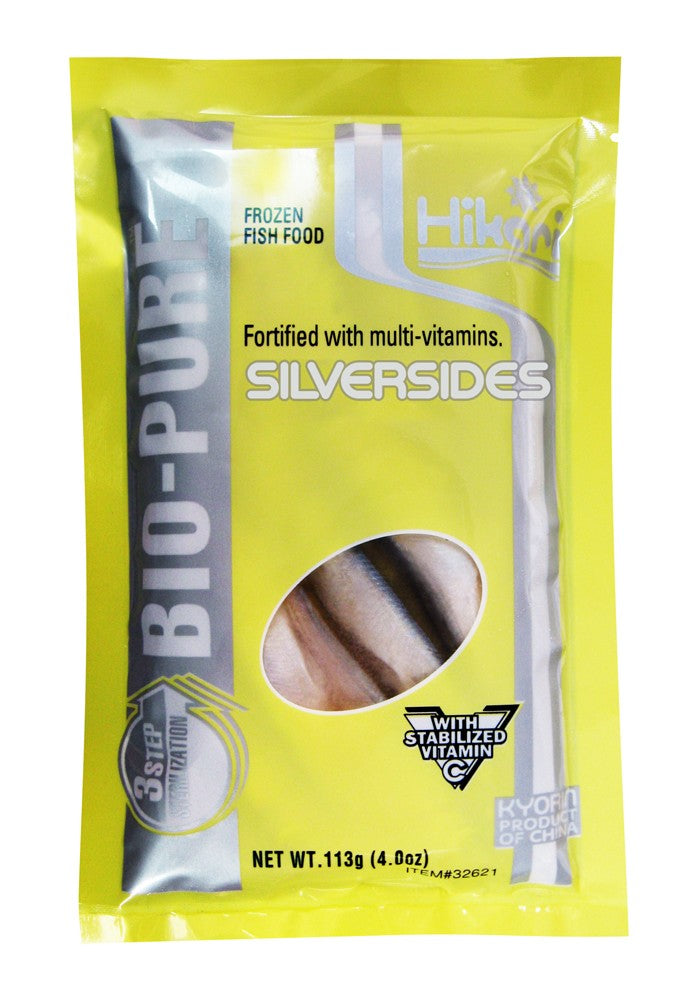 Hikari Bio-Pure Frozen Small Silversides Flatpack 4oz - Fish Food for Carnivorous Fish