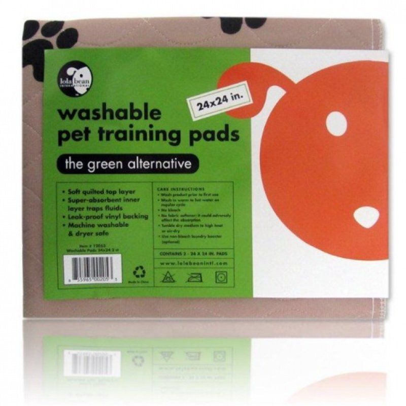 Lola Bean Washable Pet Training Pads 24x24, 2-Pack