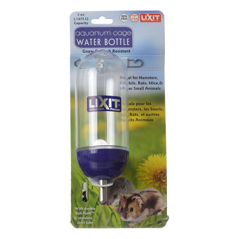 Lixit Aquarium Cage Water Bottle - 5 oz - Small Animal (Hamster, Gerbil, Rat)