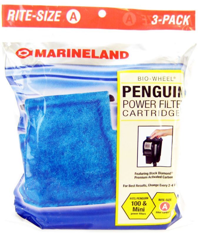 Marineland Penguin Filter Cartridge Rite-Size A - 3 Pack - Fits Penguin 99, 100B & Mini Filters