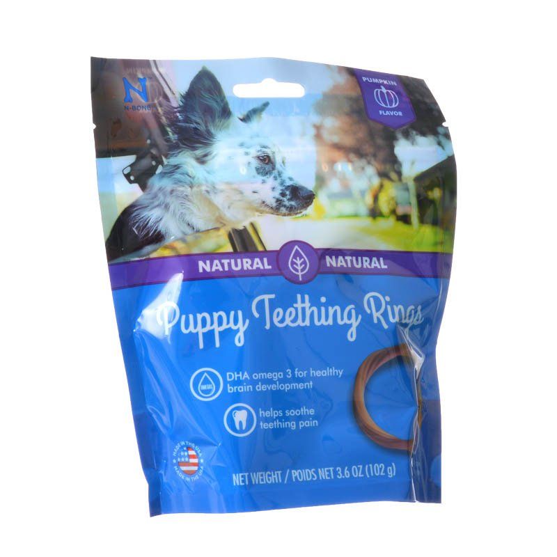 N-Bone Puppy Teething Rings - Pumpkin Flavor - 3 Count Pack - Puppy Chew Toys for Teething