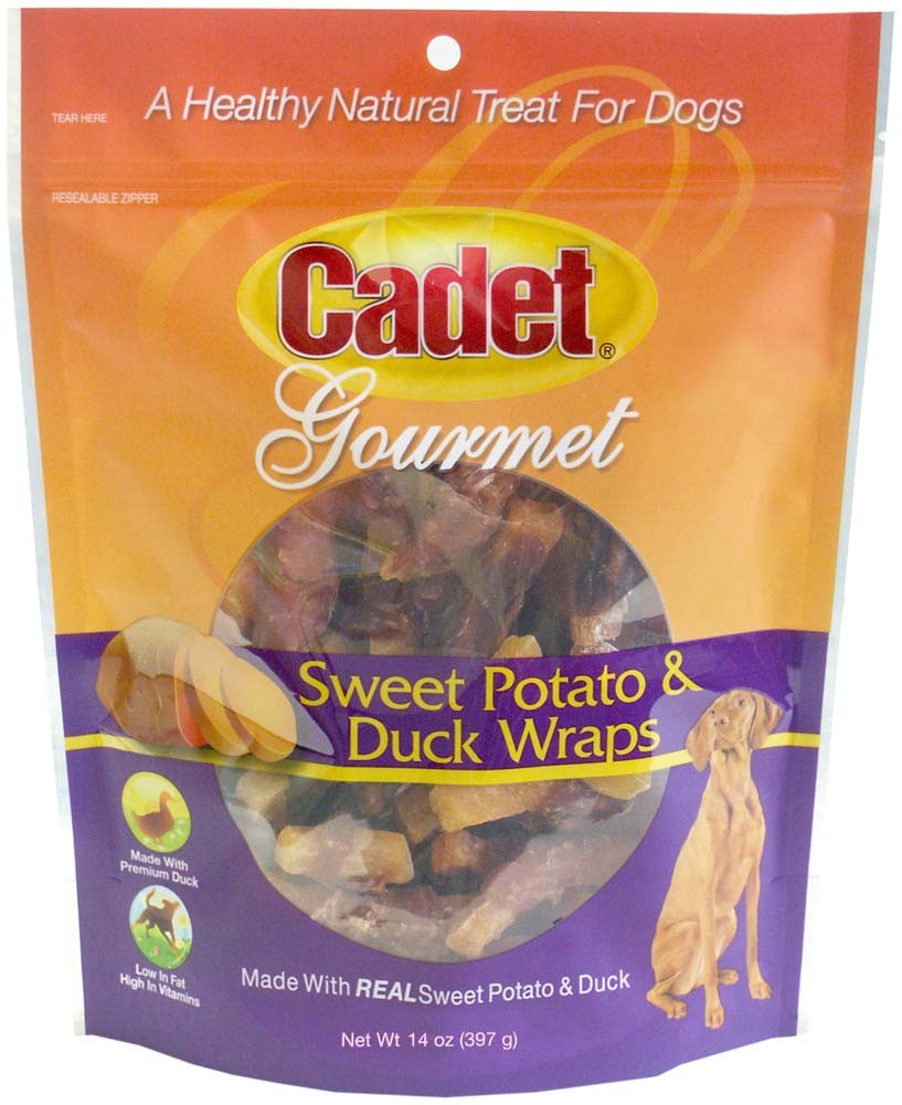 Cadet Gourmet Duck & Sweet Potato Wraps Dog Treats, 14 oz. Healthy, Natural Chews