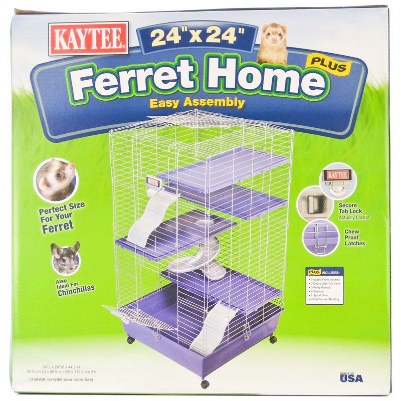 Kaytee Deluxe Multi-Level Ferret Home with Casters 24 x 24 x 44.2 Inches