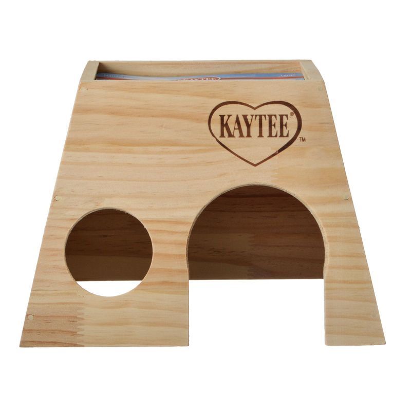 Kaytee Woodland Get-A-Way Large - Natural Wood Hideout for Small Animals (Guinea Pig, Rabbit, Hamster)