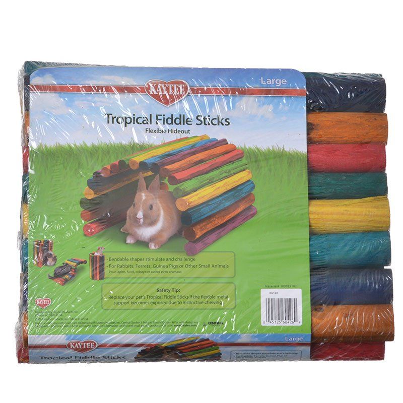 Kaytee Tropical Fiddle Sticks Large - Flexible Small Pet Hideout & Chew Toy