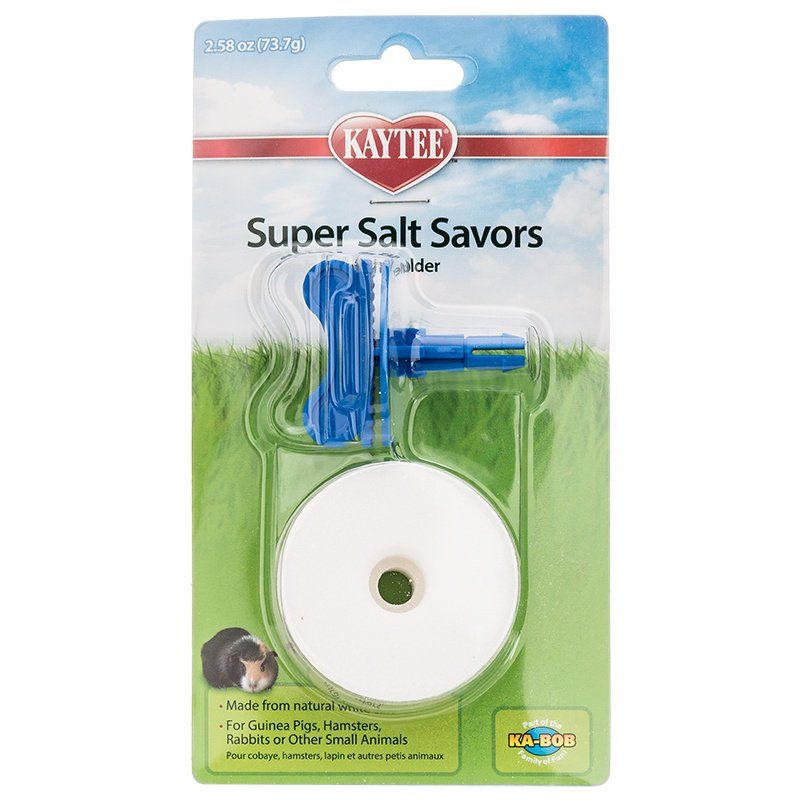 Kaytee Super Salt Savor Small Animal Treat with Holder - Mineral Supplement, 2.6 oz