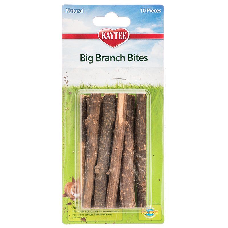 Kaytee Big Branch Bites Fruit Wood Chews for Rabbits, Guinea Pigs, & Small Animals (6-10 Pack)