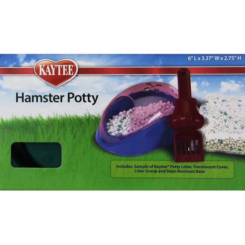 Kaytee Hamster Potty - Small Animal Litter Training Station with Scoop & Litter Sample (Assorted Colors)