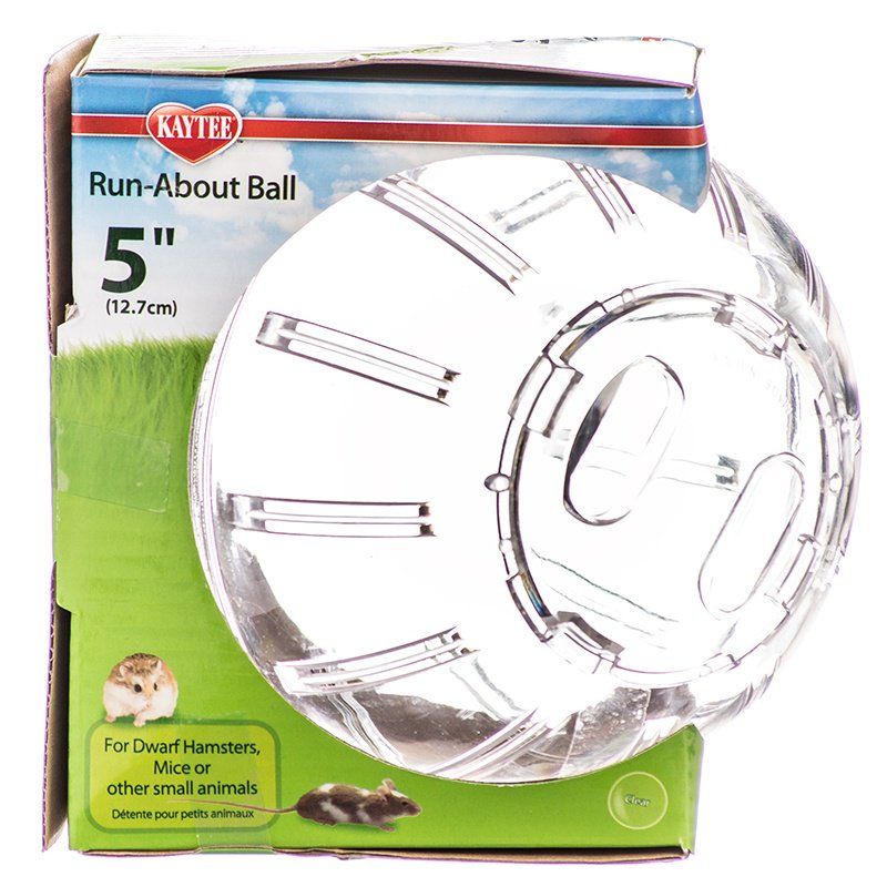 Kaytee Run-About Ball Mini - Clear, 5 Inch Hamster/Gerbil Exercise Ball