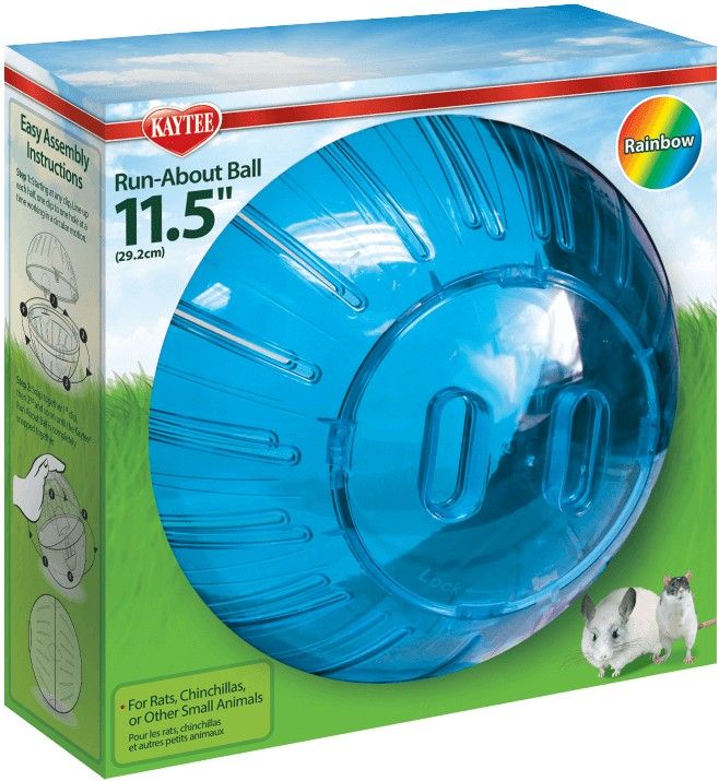 Kaytee Giant Run-About Ball, 11.5" Rainbow - Small Pet Exercise Ball for Rats, Chinchillas