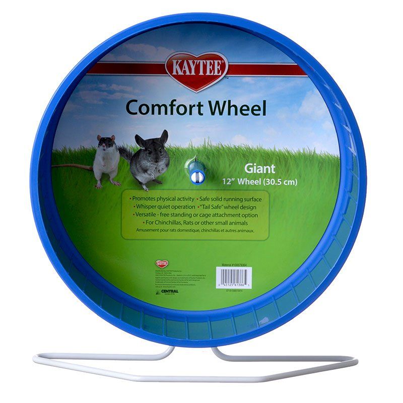 Kaytee Comfort Wheel Giant 12-Inch - Small Animal Exercise Wheel for Rats, Chinchillas, Hedgehogs (Colors Vary)