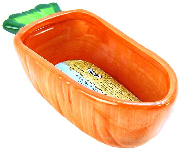 Kaytee Vege-T-Bowl Carrot - Small Pet Food & Water Dish, 22 oz, 7.5 inch