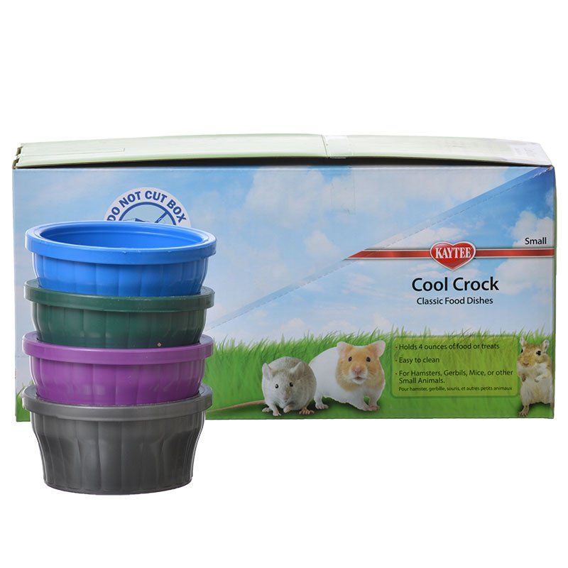 Kaytee Cool Crock Small Animal Food Bowl - 4 oz Dish, Assorted Colors