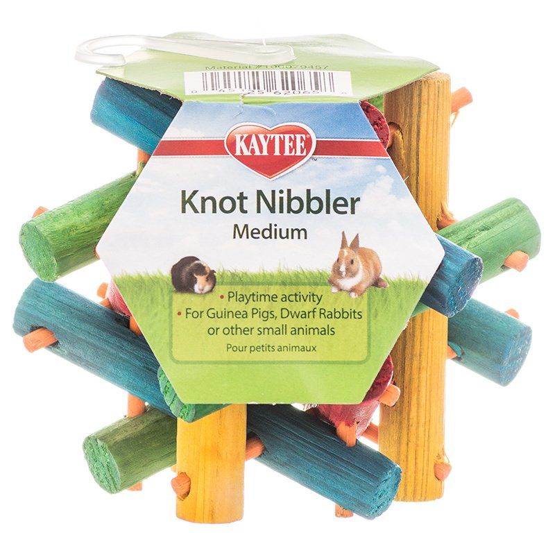 Kaytee Nut Knot Nibbler - Medium, Small Animal Chew Toy with Nut Treat