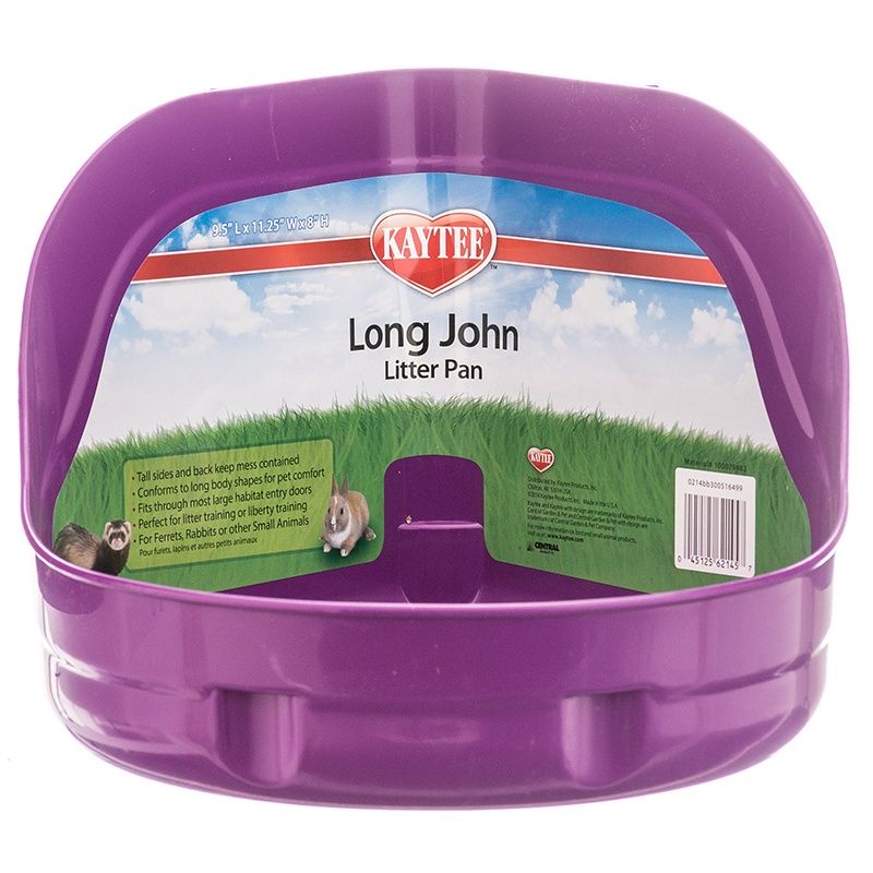 Kaytee Long John Hi-Side Litter Pan - Small Animal (Ferret/Rabbit) - Easy Clean