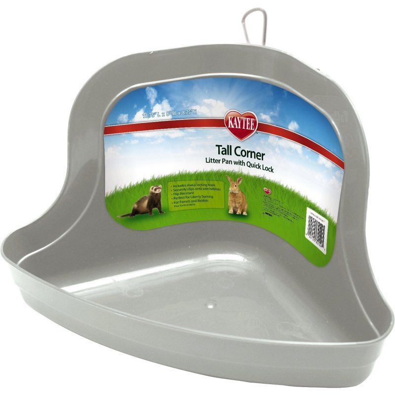 Kaytee Tall Corner Litter Pan with Quick Lock - Small Animal Cage Litter Box