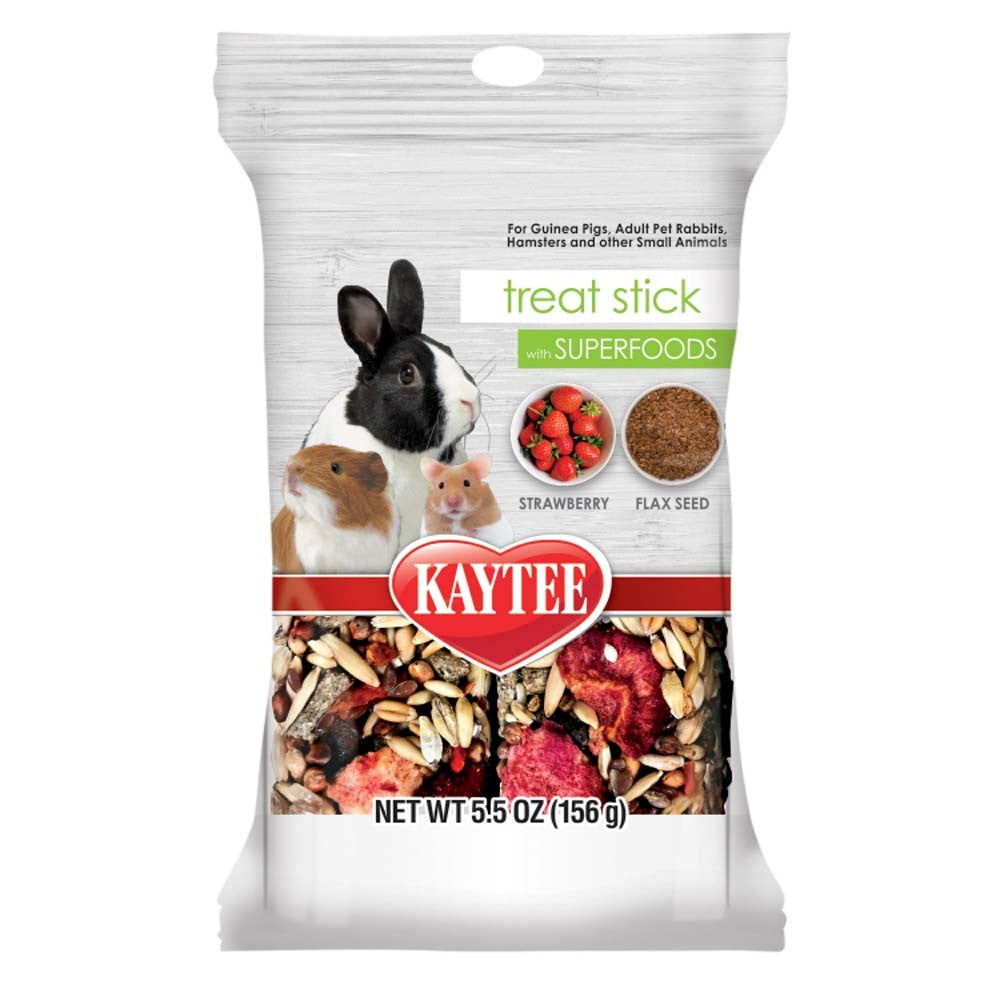 Kaytee Superfood Treat Stick - Strawberry & Flax Seed - Small Animal Treat (5.5 oz)