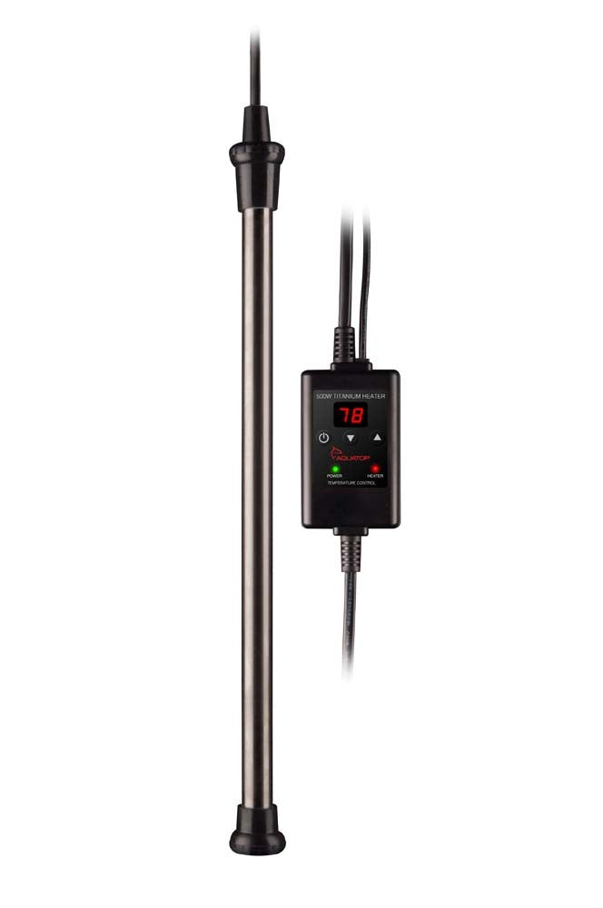 Aquatop 500W Titanium Aquarium Heater with Controller - Submersible, 150 Gallon