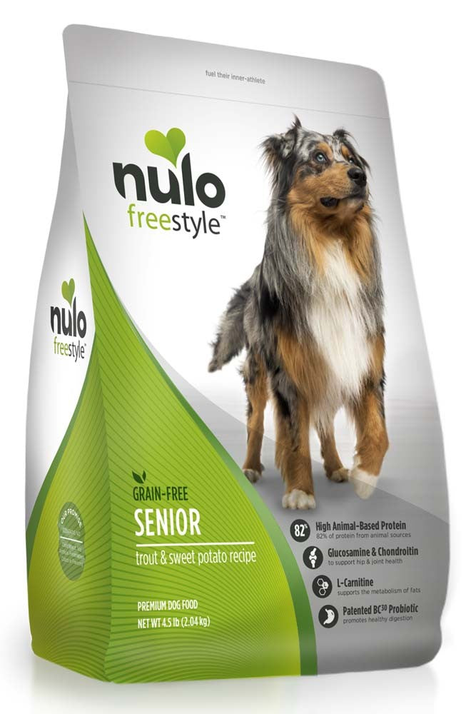 Nulo Freestyle Senior Grain-Free Dog Food, Trout & Sweet Potato Recipe, 4.5 lb