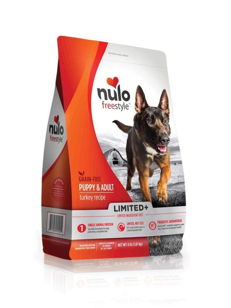 Nulo Freestyle Limited Ingredient Turkey Recipe, Grain-Free, Puppy & Adult Dry Dog Food, 4 lb Bag