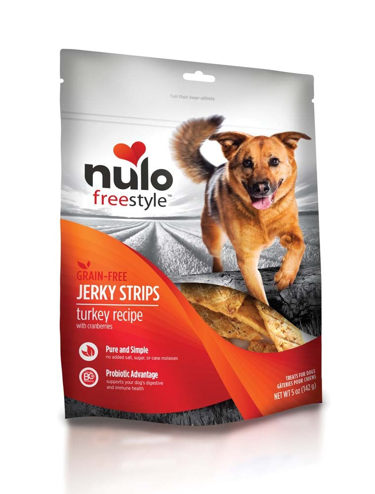 Nulo Freestyle Turkey & Cranberry Jerky Strips Dog Treats, 5 oz