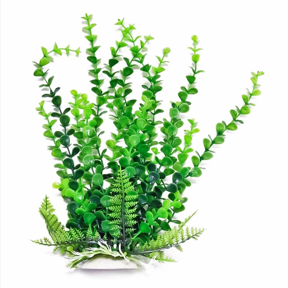 Aquatop Elodea/Bacopa Aquarium Plant - 9" Artificial Plant with Weighted Base - Green