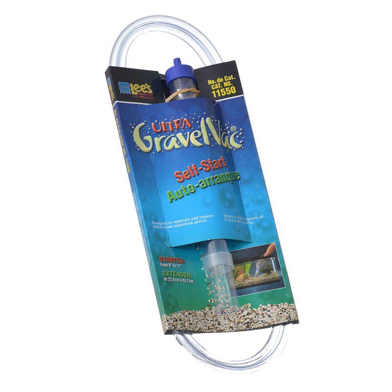 Lee's Ultra Gravel Vac Stretch Self-Start Aquarium Gravel Cleaner - 1in x 9-17in