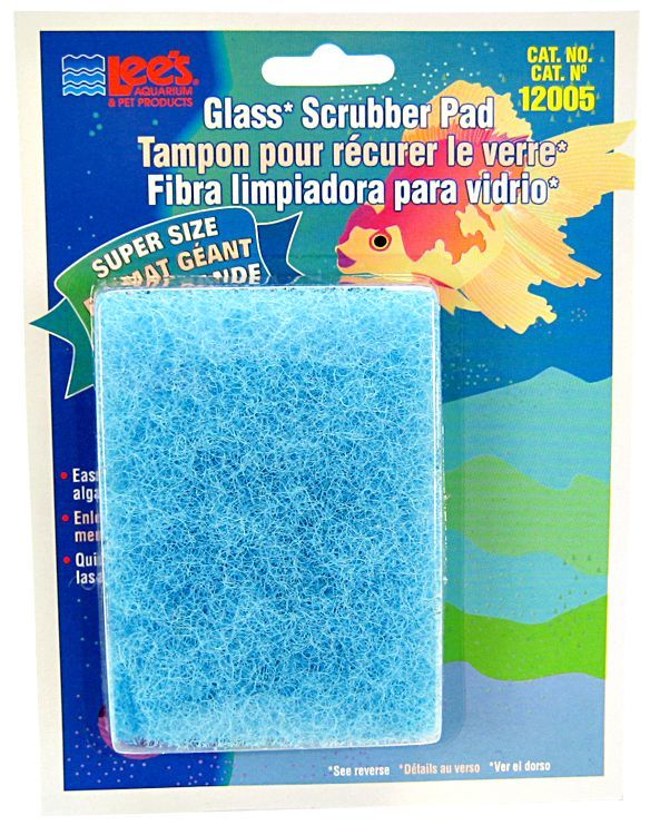 Lee's Algae Scrubber Pad - Super Size Coarse Glass - 3x4 Aquarium Cleaning Tool