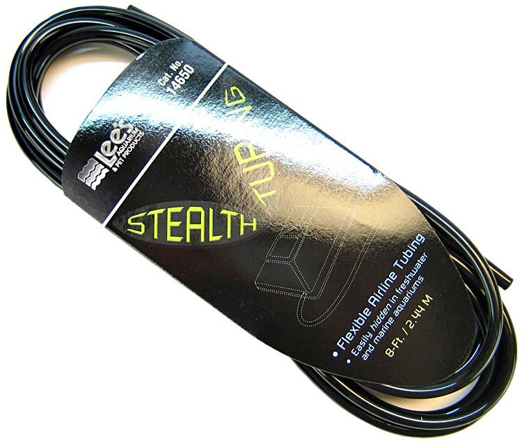 Lee's Sleek Black Aquarium Airline Tubing - 8 ft Stealth Air Line, 3/16" Standard Size