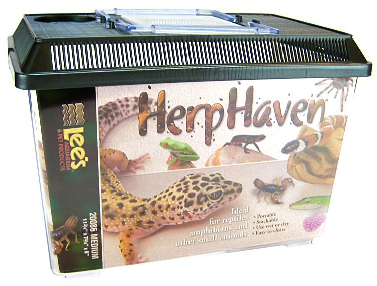 Lee's HerpHaven Rectangle - Medium Reptile & Amphibian Carrier, 11.75" x 7.75" x 8"