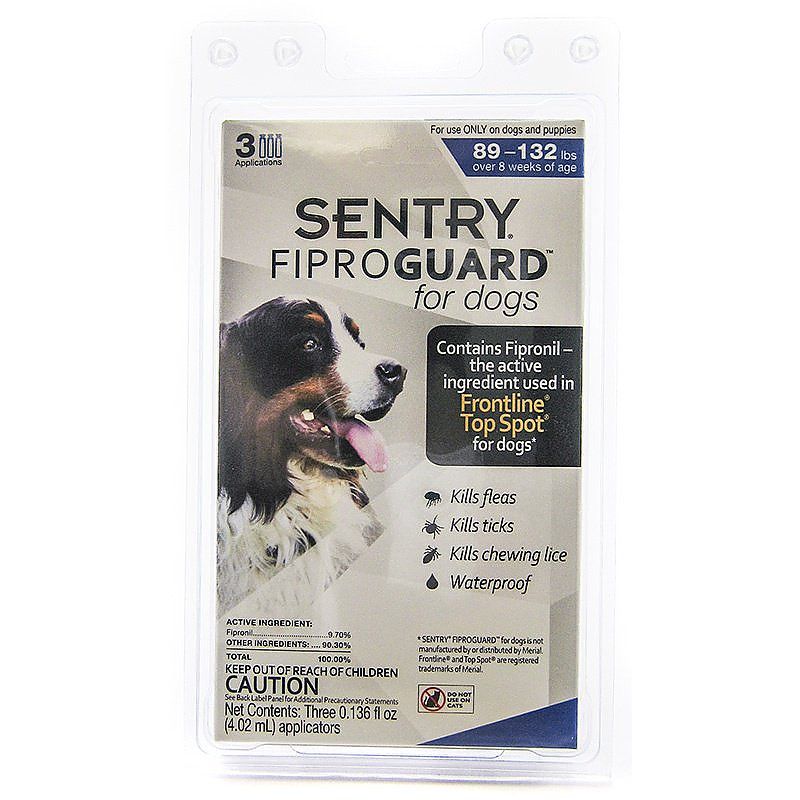 Sentry FiproGuard Flea & Tick Control for Dogs 89-132 lbs - 3 Doses