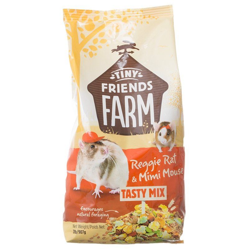 Tiny Friends Farm Reggie Rat & Mimi Mouse Tasty Mix - Small Animal Food, 2 lb