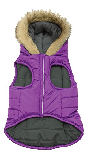 Fashion Pet Purple Looking' Good! Reversible Puffy Coat, X-Small