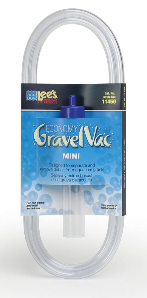Lee's Economy Mini Aquarium Gravel Vacuum Cleaner - 1" x 6" Cylinder, Debris Removal