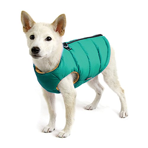 Gooby Padded Vest Dog Jacket Coat Sweater - Turquoise - Size Large - Warm, Water Resistant