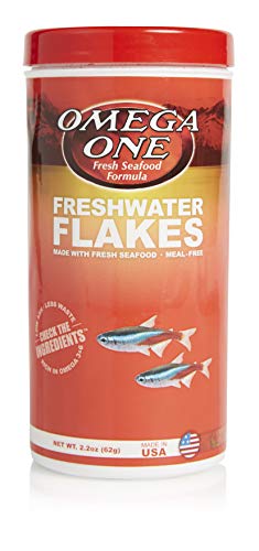 Omega One Freshwater Flakes Fish Food, 2.2 oz Jar