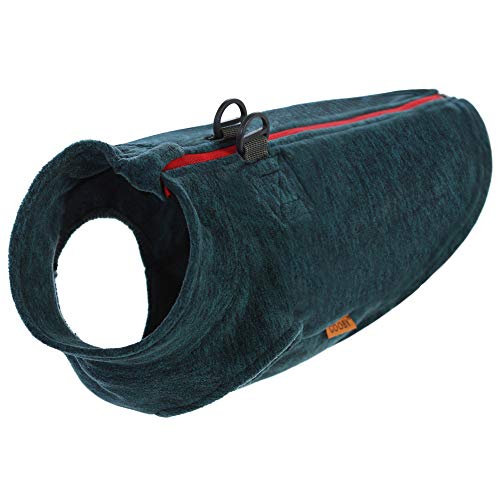 Gooby Zip Up Fleece Dog Sweater Turquoise Wash X-Small