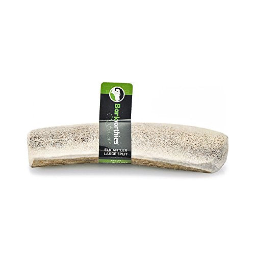 Barkworthies Extra Large Split Elk Antler Dog Treat - Long Lasting Natural Chew for Dogs, L Size
