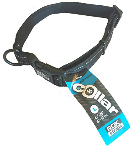 ROK Straps Reflective Black Safety Collar Strap - Large