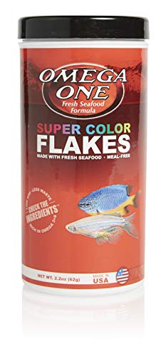 Omega One Super Color Flakes - Tropical Fish Food - 2.2 oz Jar