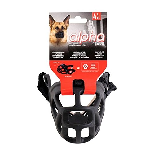 Zeus Alpha TPR Dog Muzzle - Large, Black - Prevents Biting, Barking, Chewing